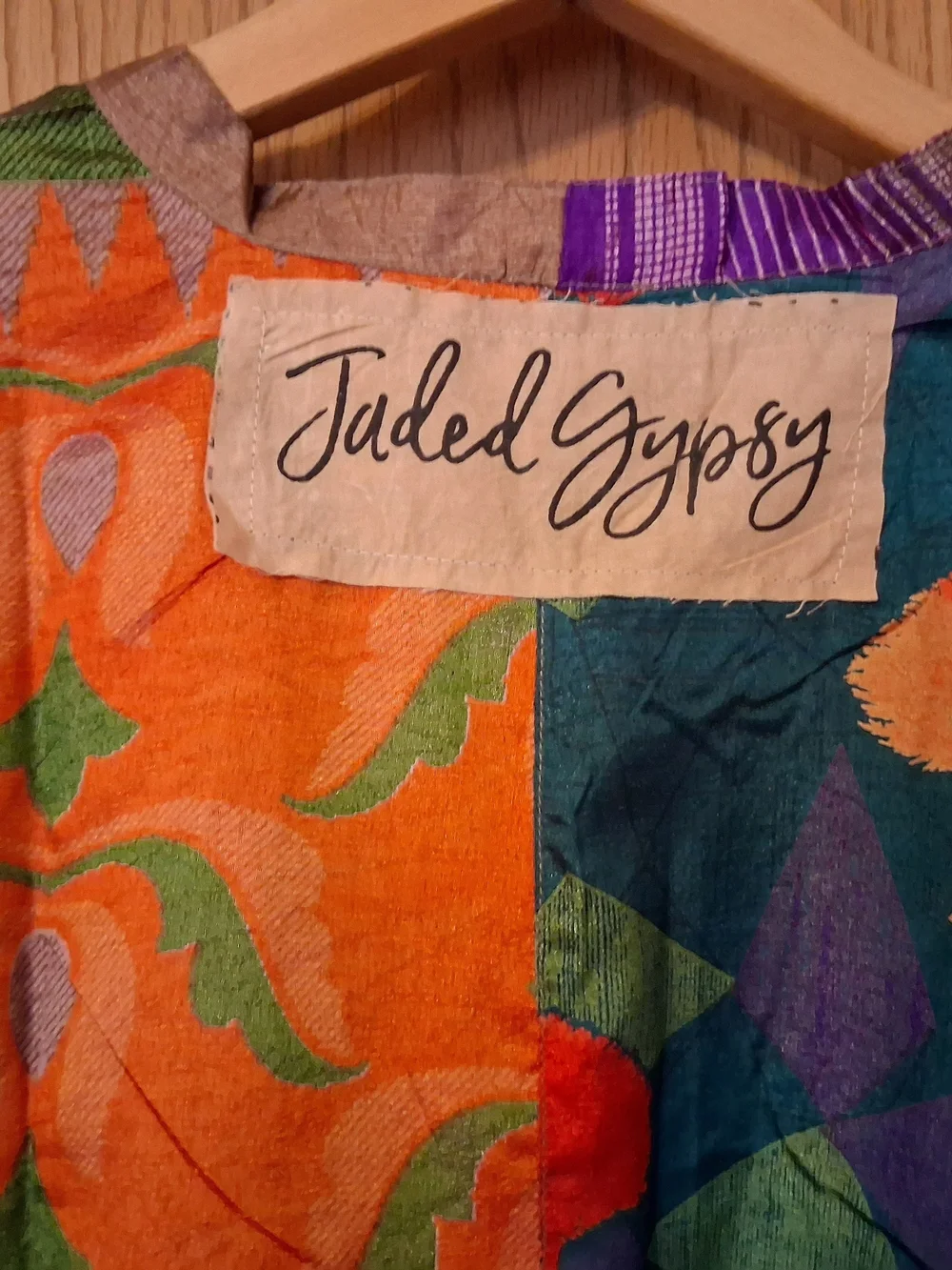 Jaded Gypsy Patchwork Woman's Multicolor Boho Kimono One Size - Picture 6 of 8